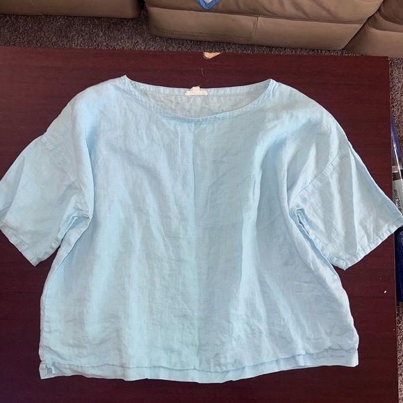 Eileen Fisher Sky Blue Blouse - Picture 1 of 4